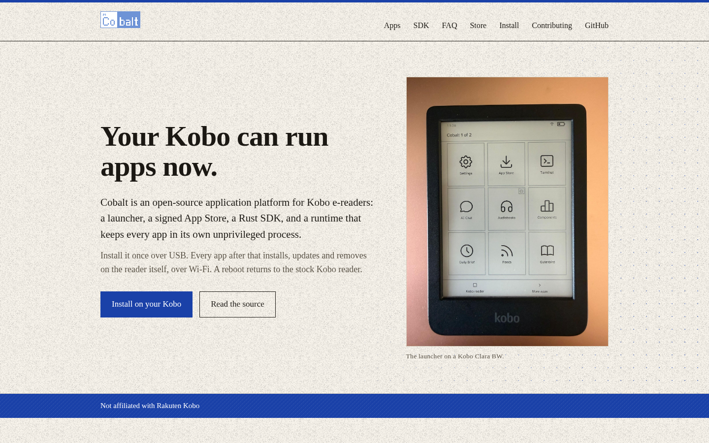 Cobalt：Kobo 电子书开始能装 App