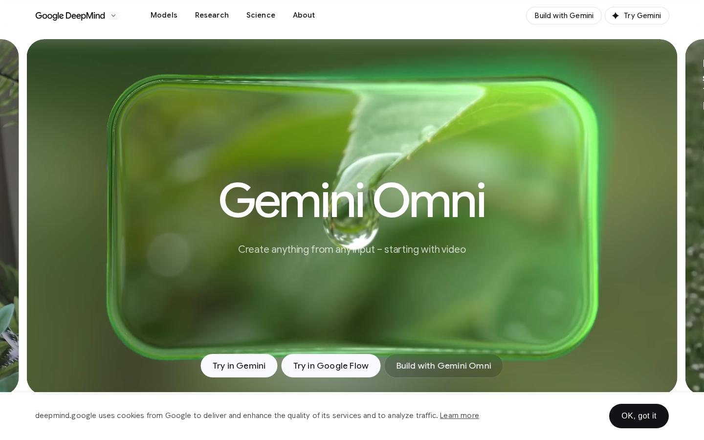 Gemini Omni：视频生成的产品页
