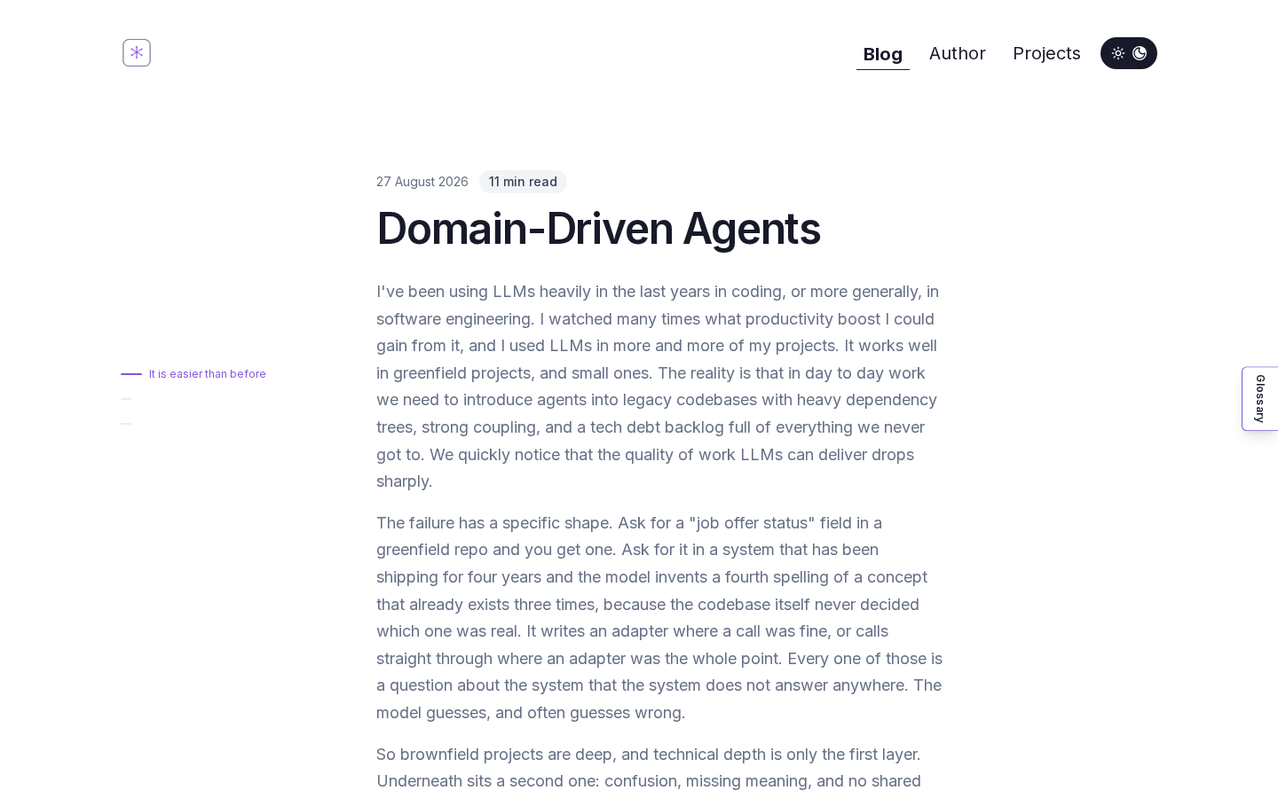 Domain-Driven Agents：边界写成 Agent 的工种