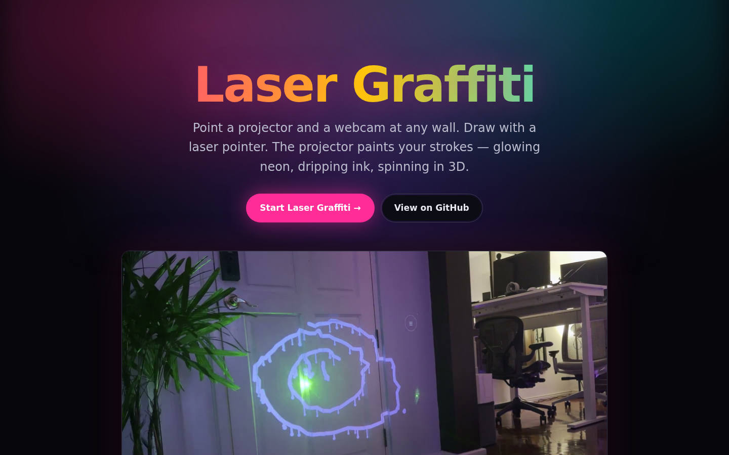 Laser Graffiti：墙上的字是光写的
