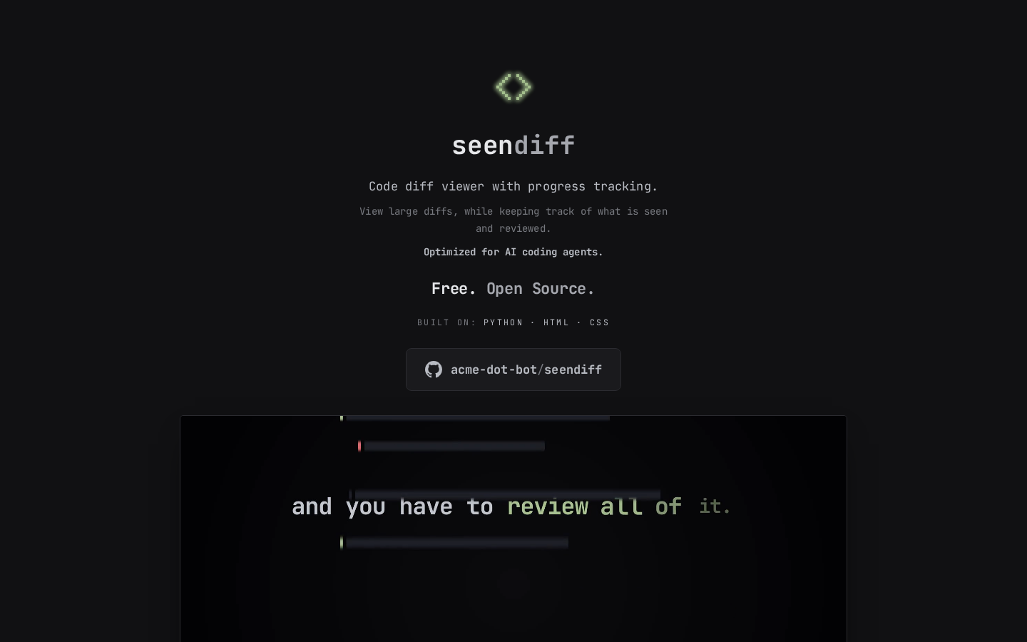 seendiff：Agent 的 diff 能标已看