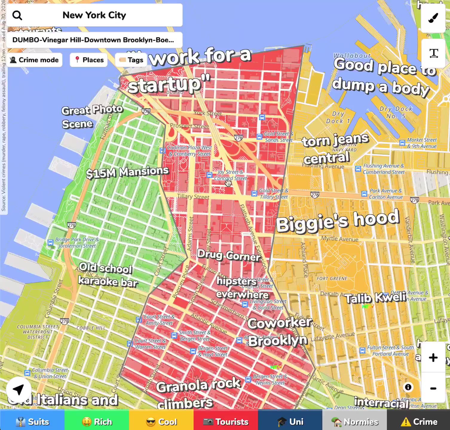 Hoodmaps：纽约的犯罪图层