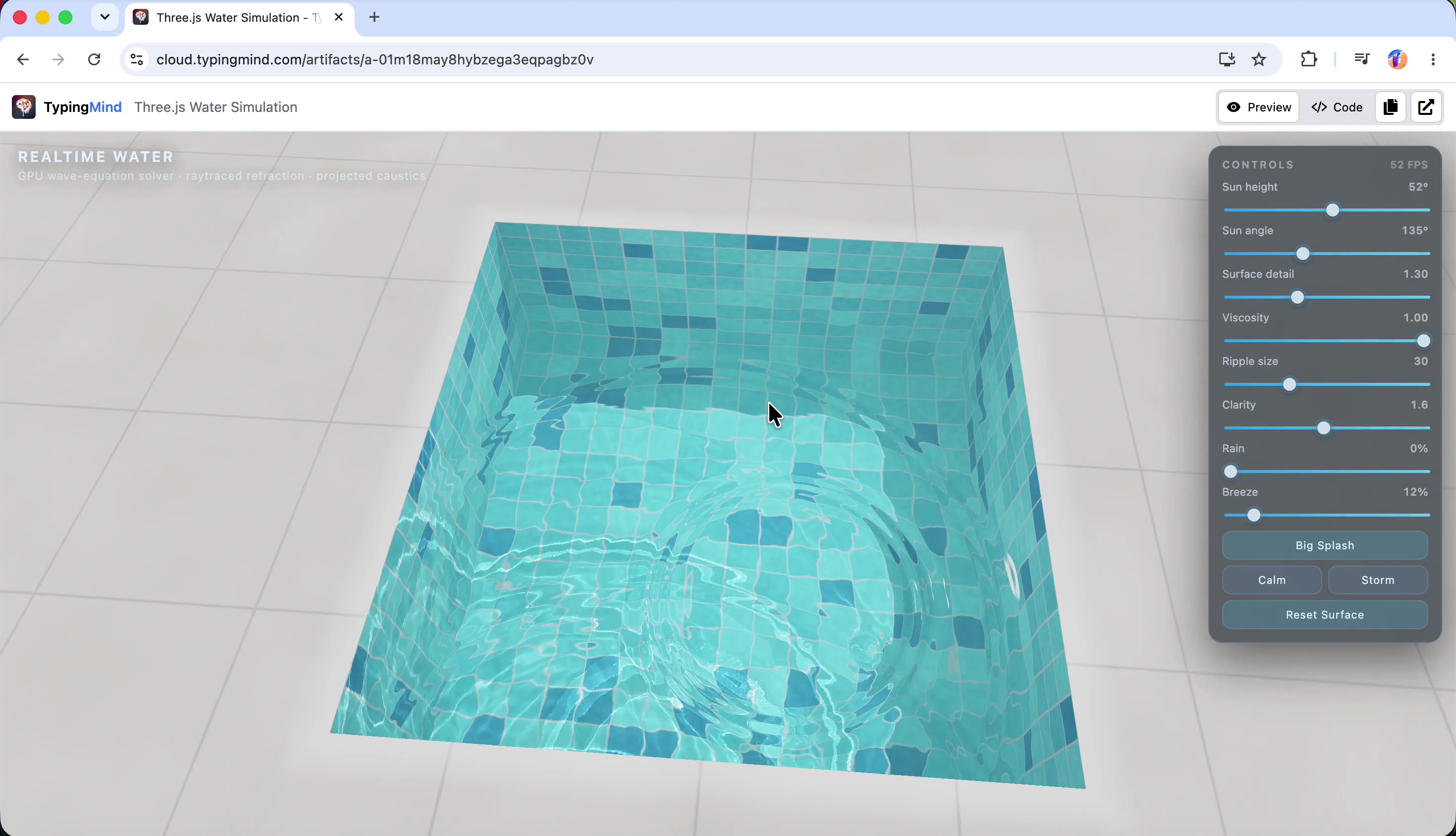 TypingMind：分享链接里直接出 Three.js