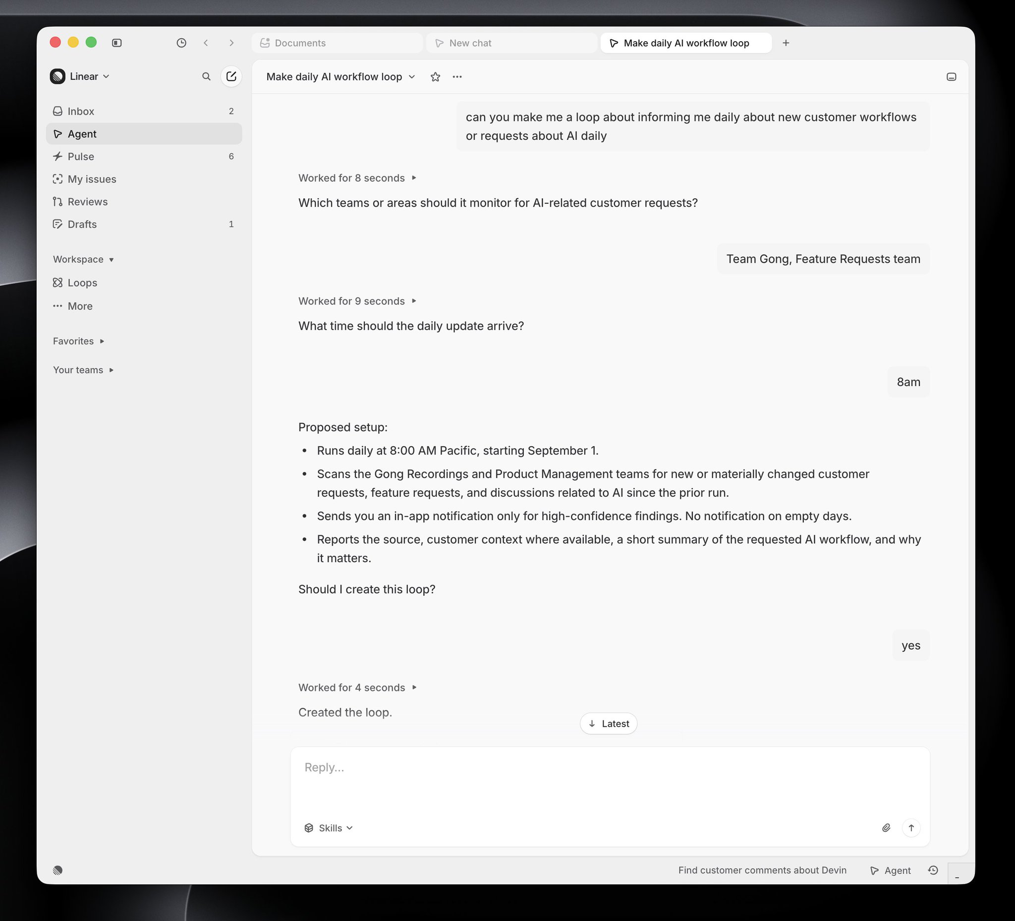 Loops：客户信号被收成每天早上的信