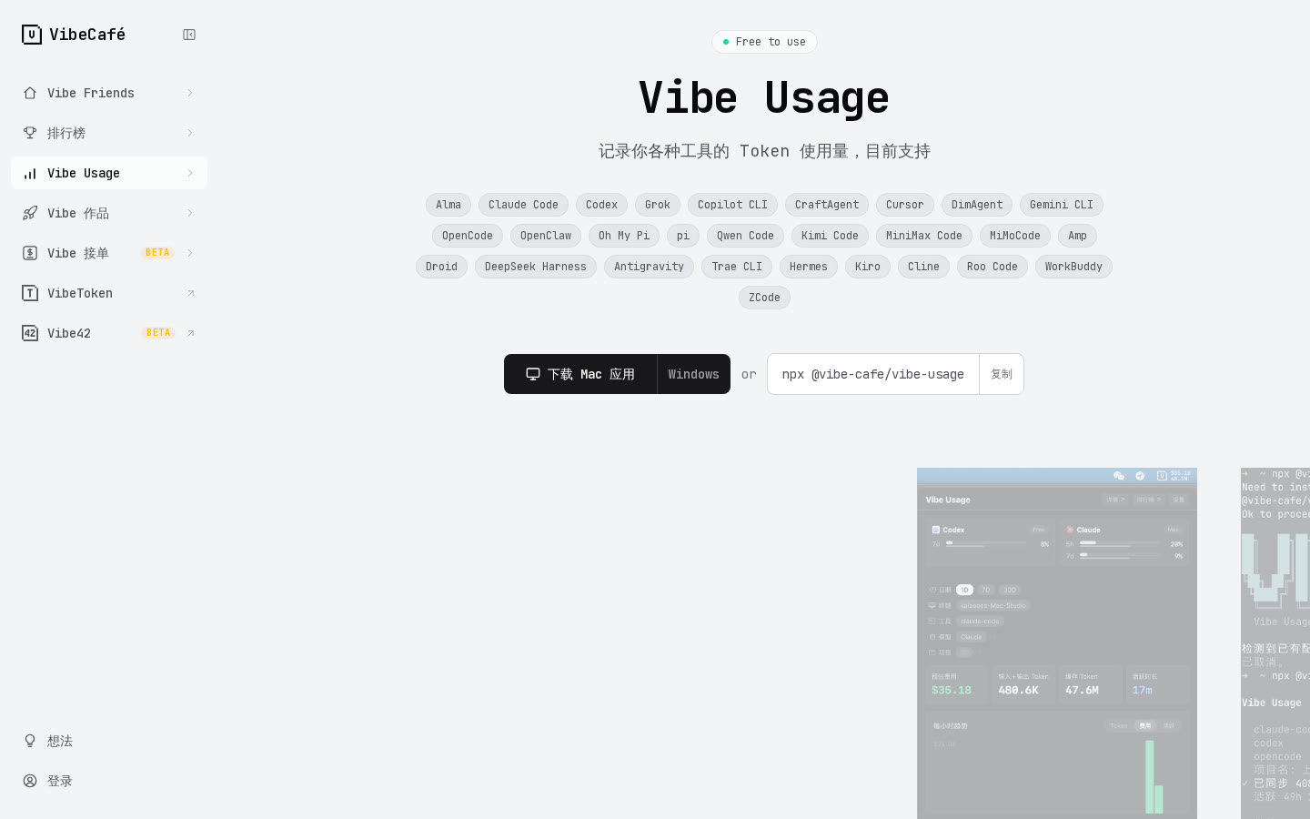 Vibe Usage：额度不再藏在终端里，被摊成能看的表