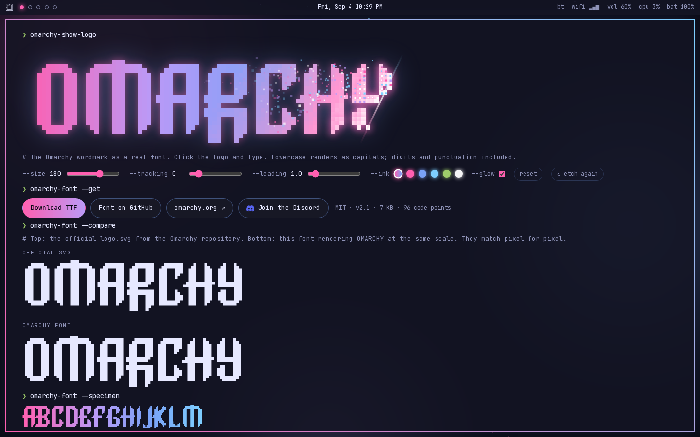 Omarchy 字体：标志被收成能打的字
