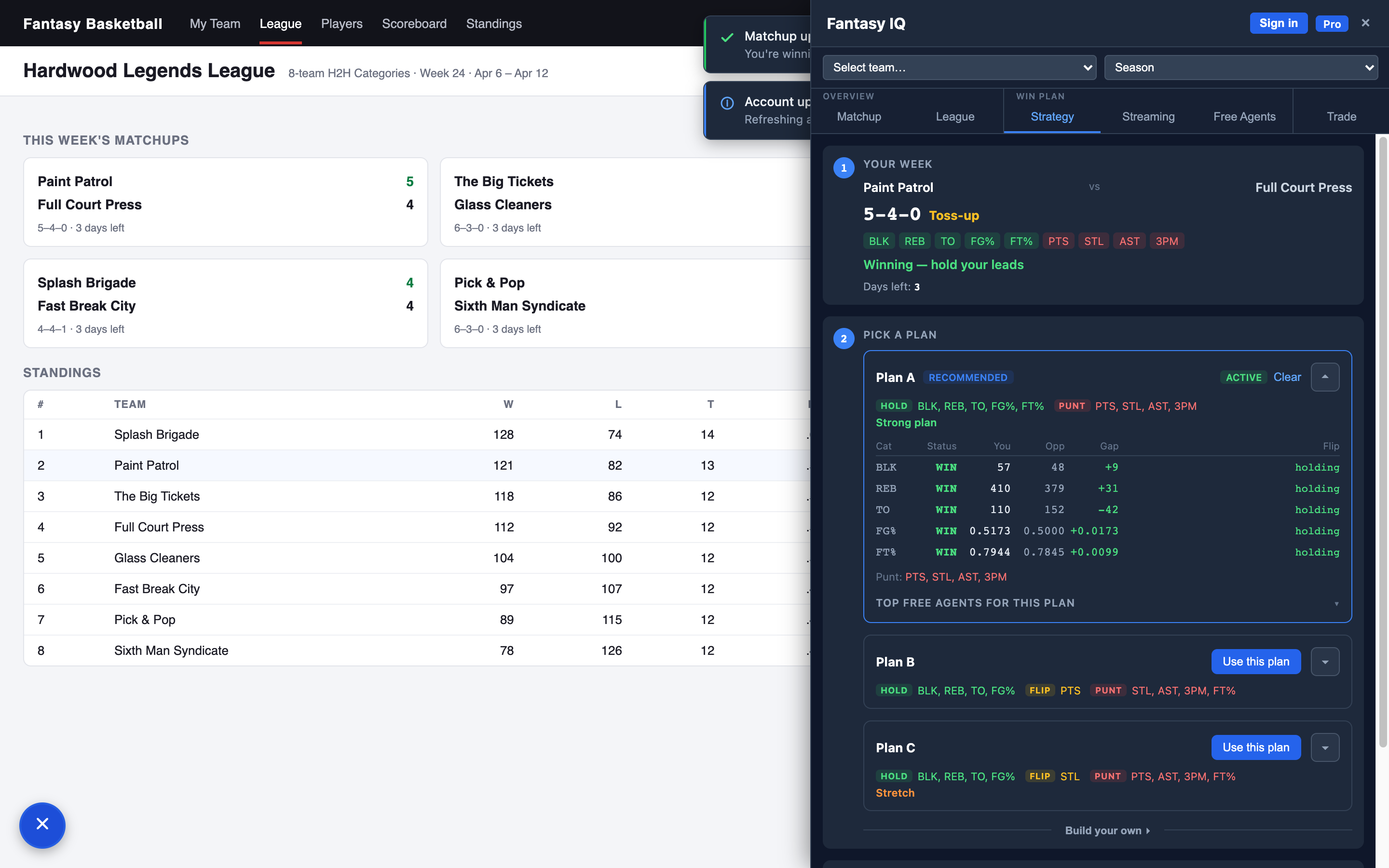 Fantasy IQ 把赛程分析放进 ESPN